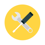 website tools yellow icon